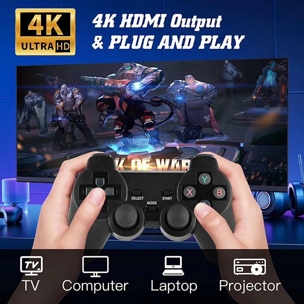 Retro Game Console with 20,000 Games and Wireless Controllers