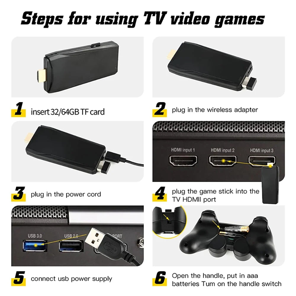 Retro Game Console with 20,000 Games and Wireless Controllers