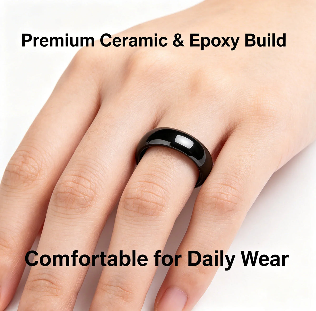 Ntag216 NFC Full Ceramic Smart Ring Compatible with NFC Enabled Phones and Devices Programmable for Bussiness Tags