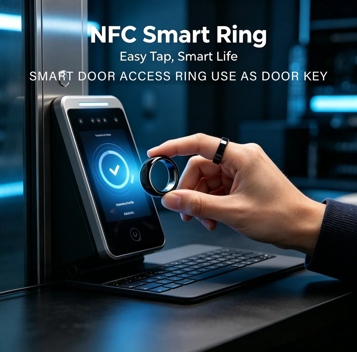 Ntag216 NFC Full Ceramic Smart Ring Compatible with NFC Enabled Phones and Devices Programmable for Bussiness Tags
