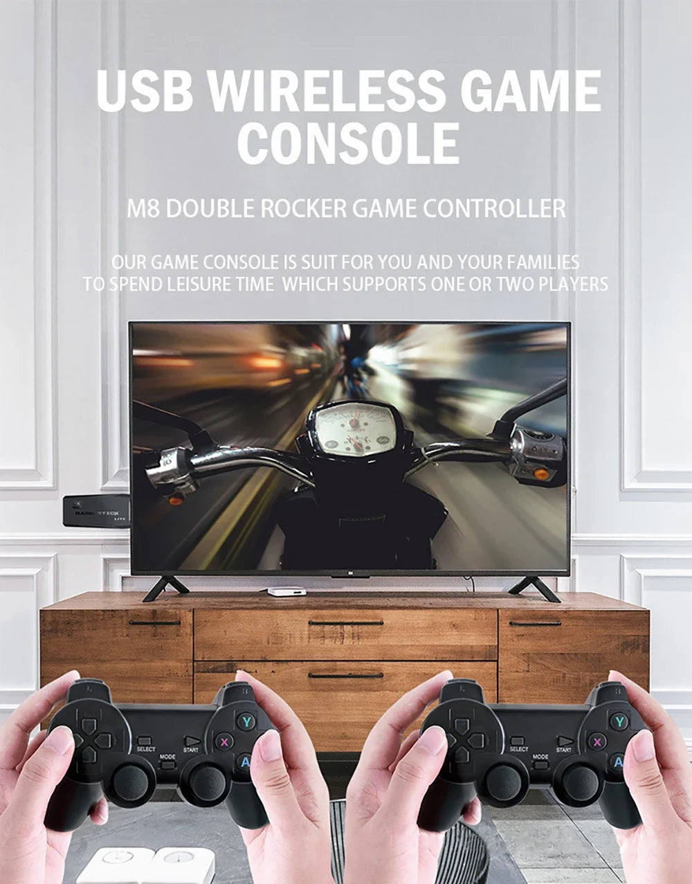 Retro Game Console with 20,000 Games and Wireless Controllers