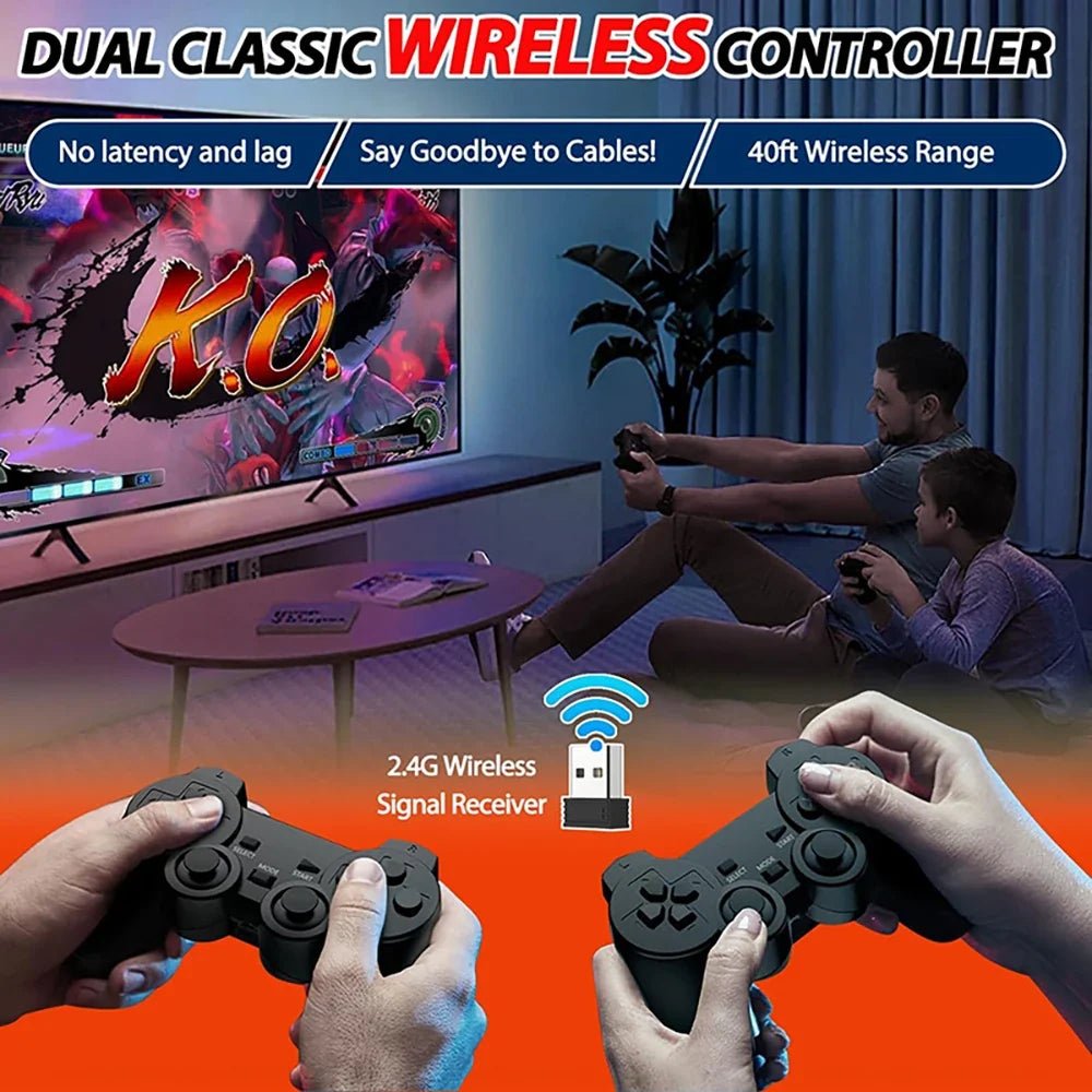 Retro Game Console with 20,000 Games and Wireless Controllers