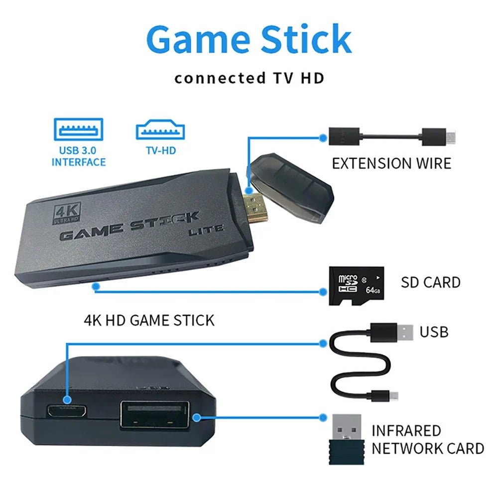 Retro Game Console with 20,000 Games and Wireless Controllers