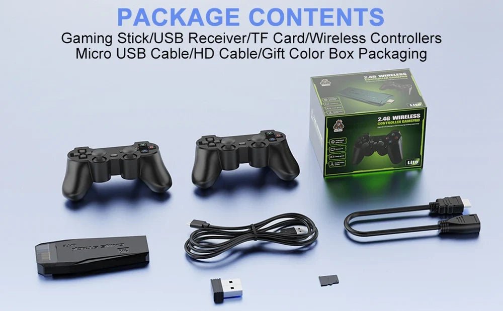Retro Game Console with 20,000 Games and Wireless Controllers