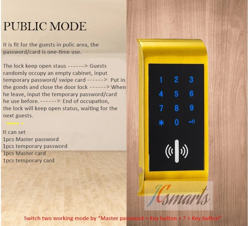 Intelligent Keypad RFID Electronic Cabinet Locker Sauna Lock for Home Gym School Spa Cabinet Door