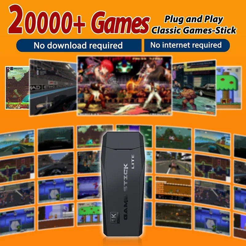 Retro Game Console with 20,000 Games and Wireless Controllers