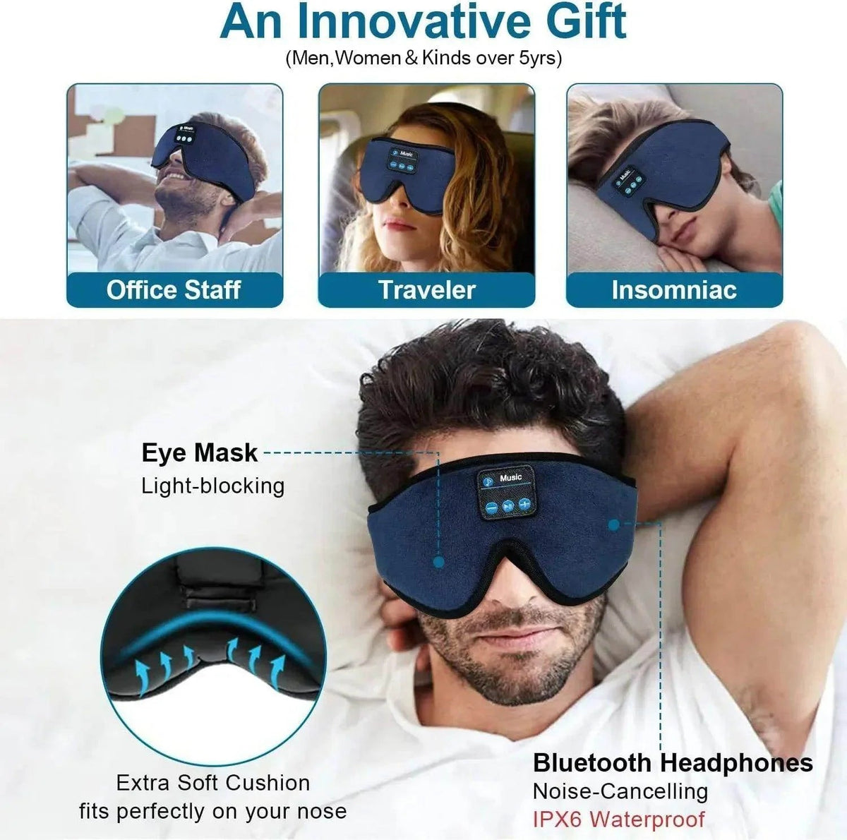 Wireless Sleep Headphones for Side Sleepers