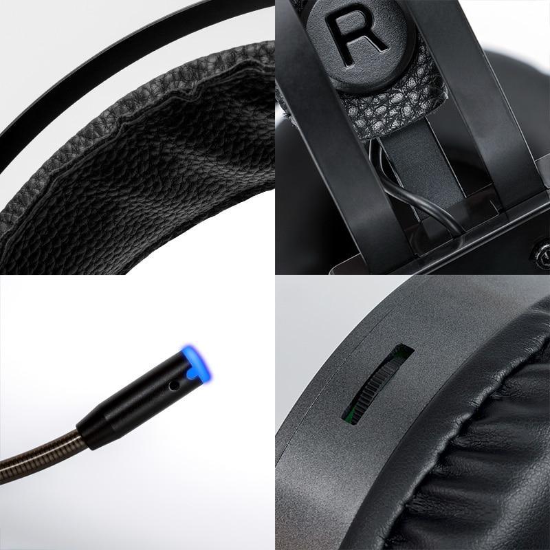 Luxury Gaming Headset with Microphone 3.5mm  Wired Earphone  Surround Sound Game Headphone for PC Gamer Computer Laptop Xbox